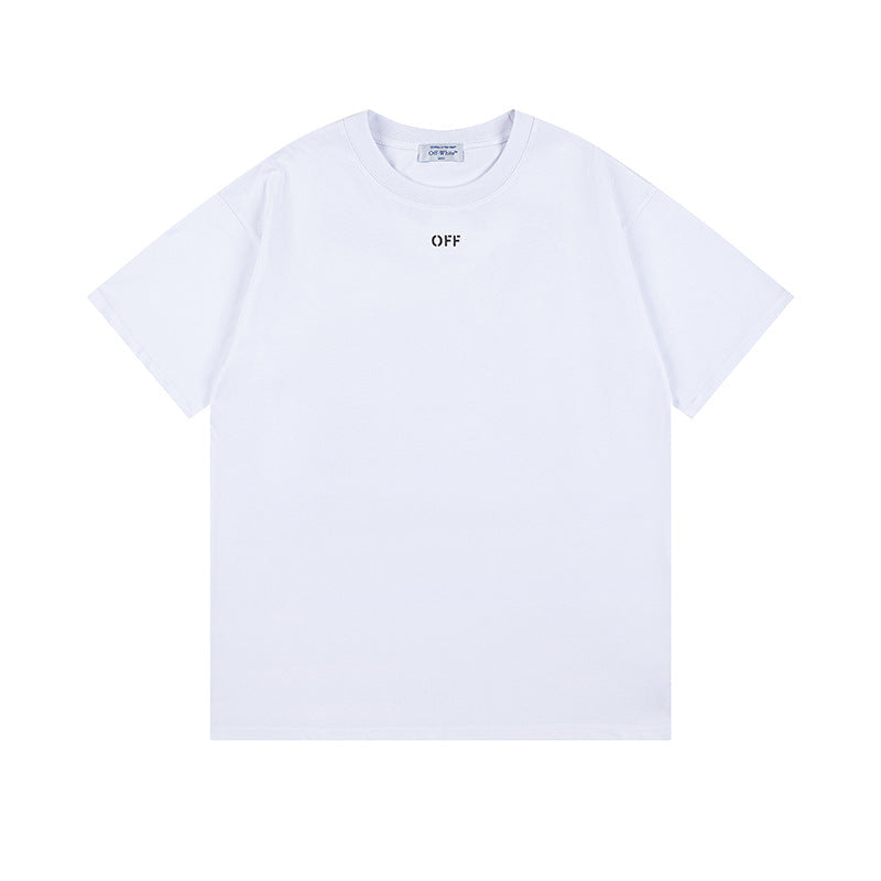 Off White T Shirts OW Dragon Arrow Pattern Crew Neck Pullover Short Sleeves