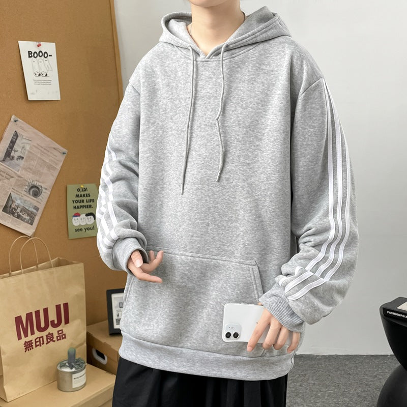 MEN'S Hoodie Loose Casual Plus Size Stripes