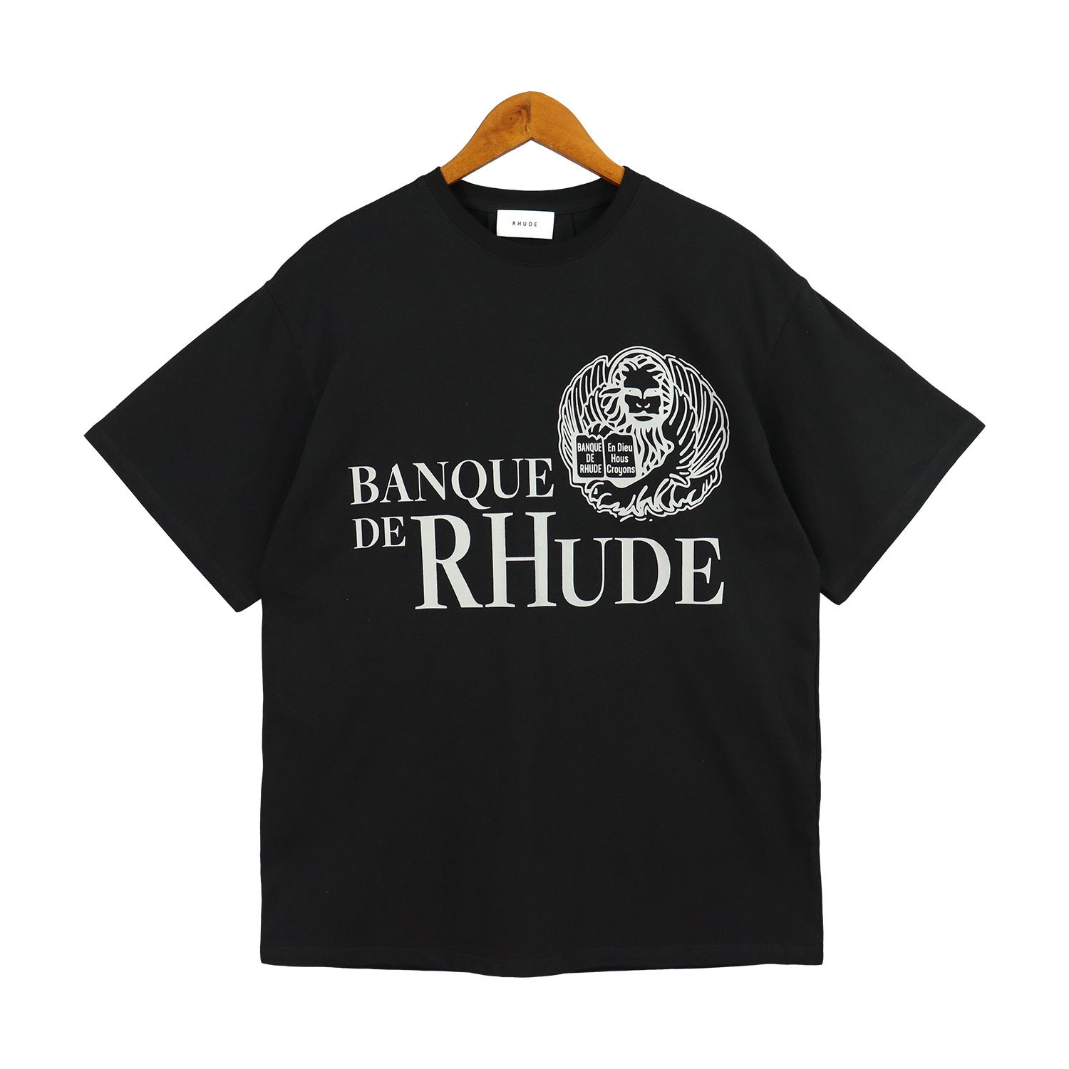 Rhude T Shirt Micro Label Letter Logo Line Pattern Short Sleeve T-Shirt Loose