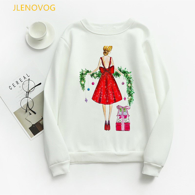 Christmas e and Christmas gifts print hoodies women clothes
