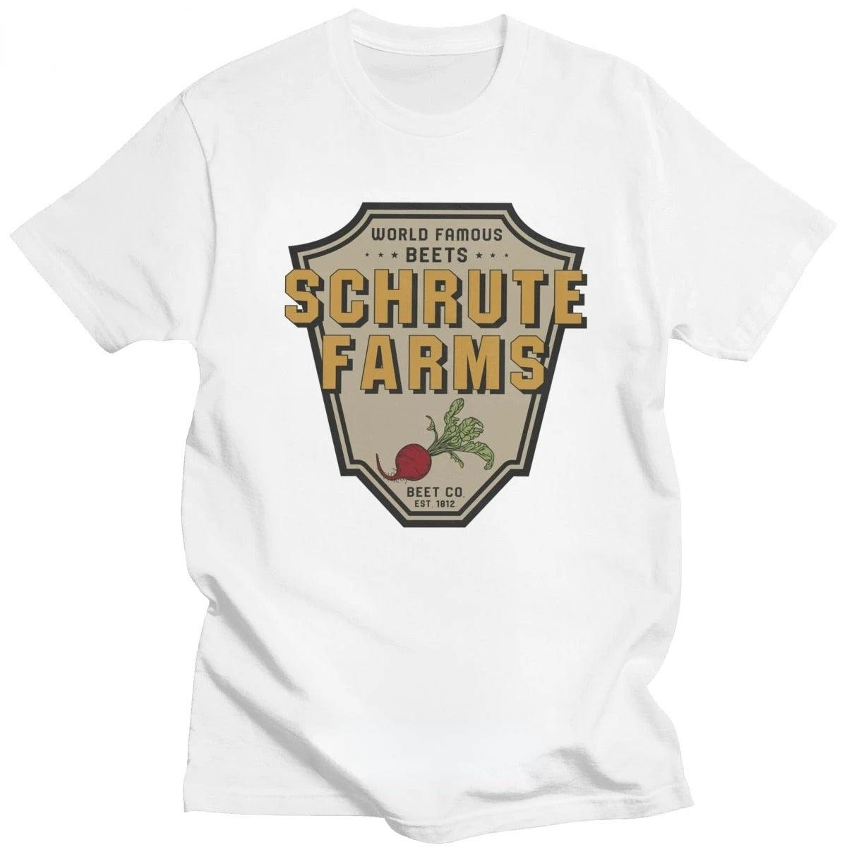 Fashion Male Dwight Schrute Farms T Shirt Short Sleeve