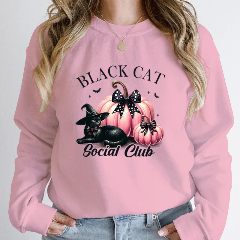 Women Fashion Creative Halloween Pumpkin Black Hoodies
