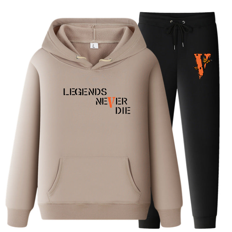 Vlone Hoodie & Pants 2 Piece Set Printing Sweatshirt And Sweatpants Fall Winter Hooded