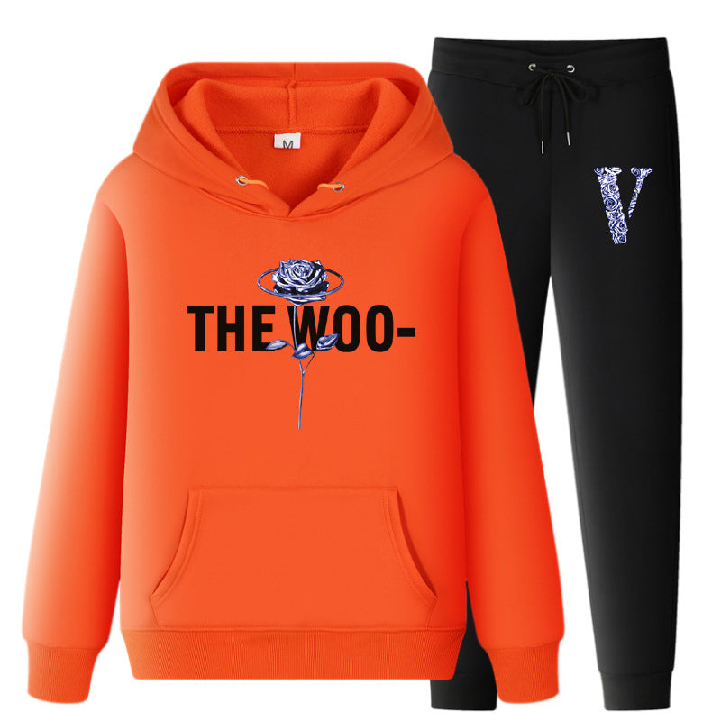 Vlone Hoodie & Pants 2 Piece Set Fall/Winter Hoodie Leisure Sports