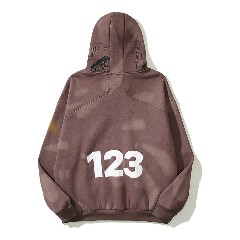 Kanye West Sunday Service Hoodie Vintage Distressed Graffiti Hoodie Loose Autumn And Winter