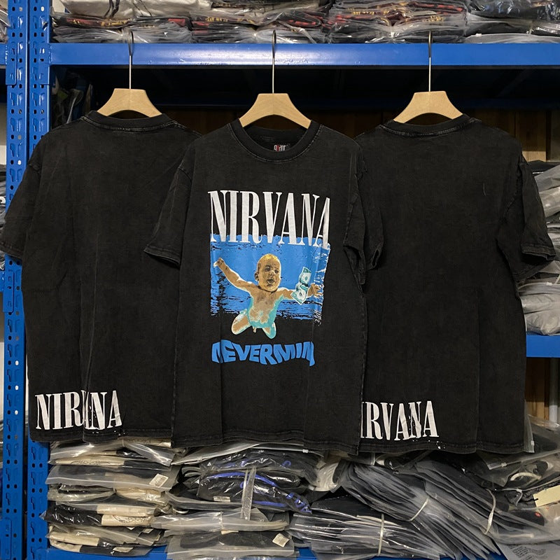 Nirvana T Shirt Nirvana Band Distressed Casual Loose Insvtg Tee