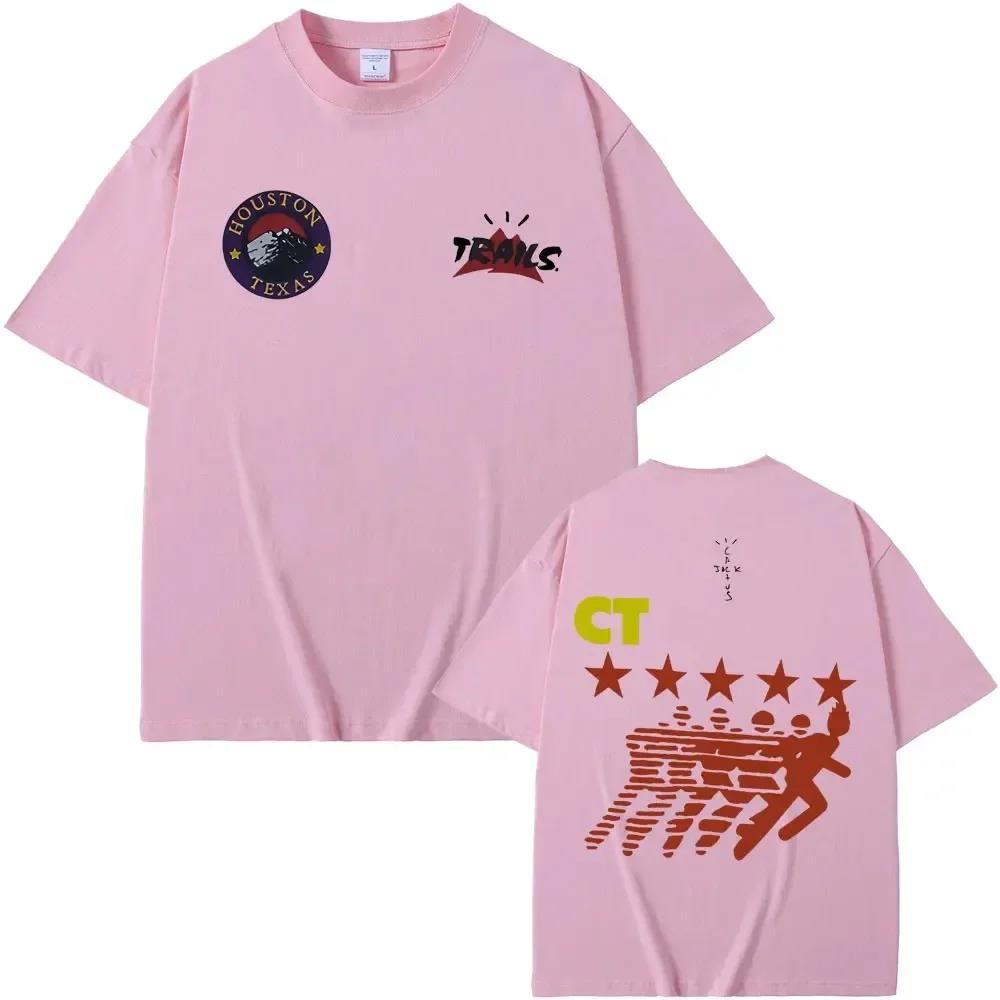 Cactus Jack Utopia Print T Shirt Short Sleeve Male  Cotton