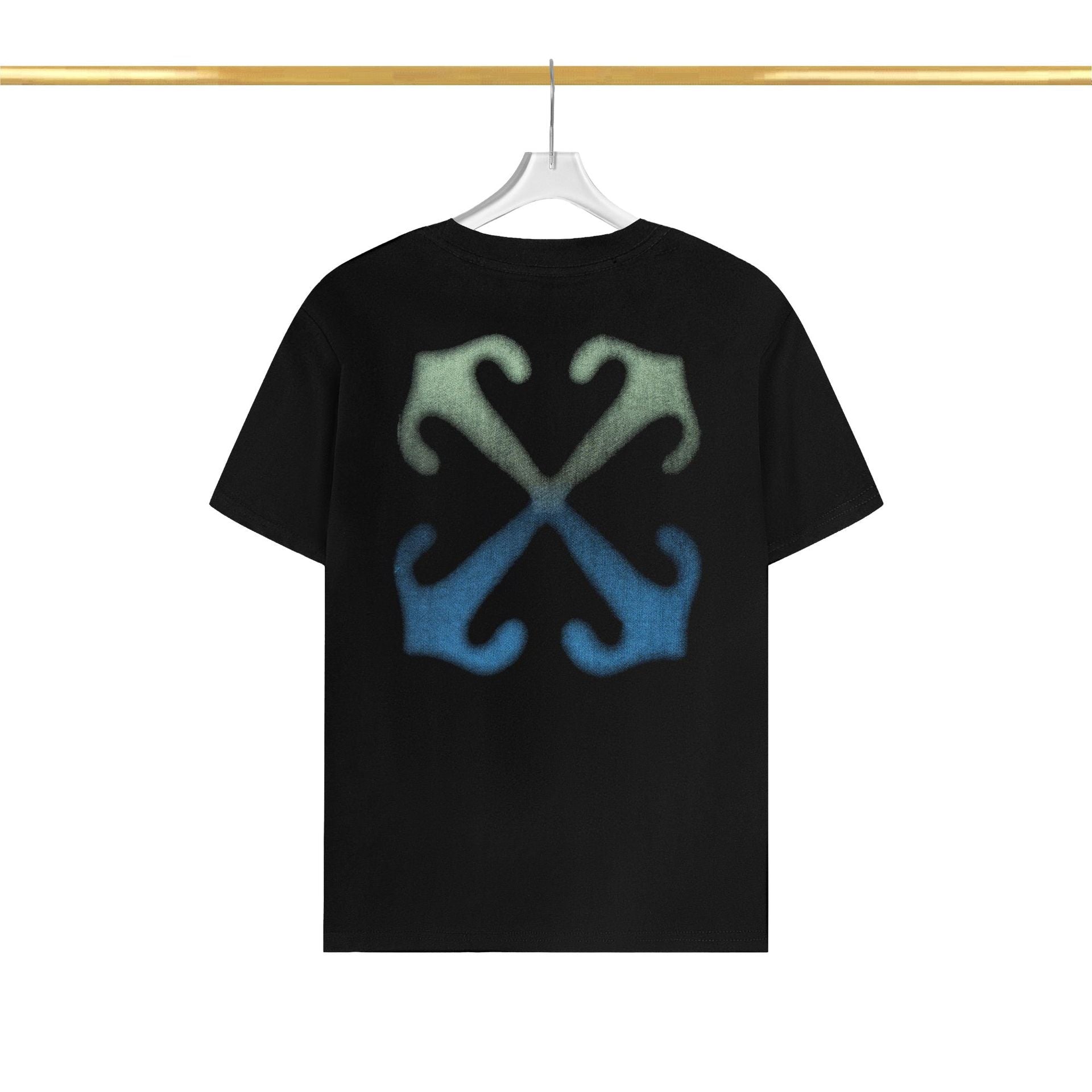 Off White T Shirts OW Color Matching Arrow Pattern Crew Neck Pullover Short Sleeves