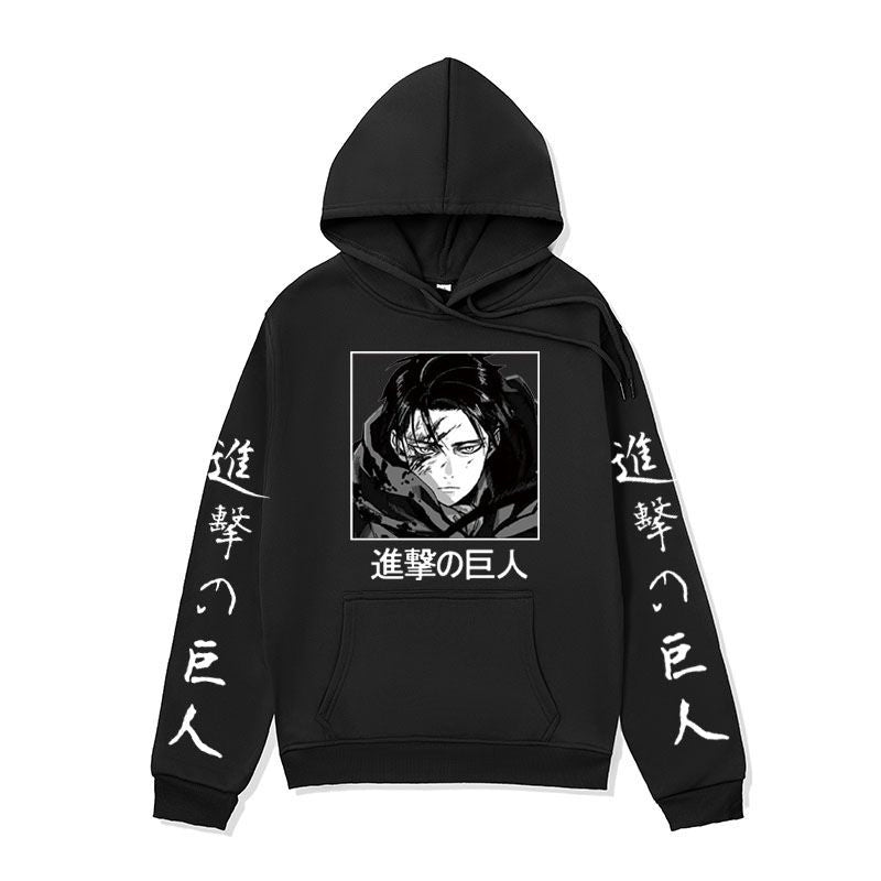 Anime Hoddies Anime Brushed Hoody Autumn and Winter Attack on Titan Series Hoodie Street Jacket Men