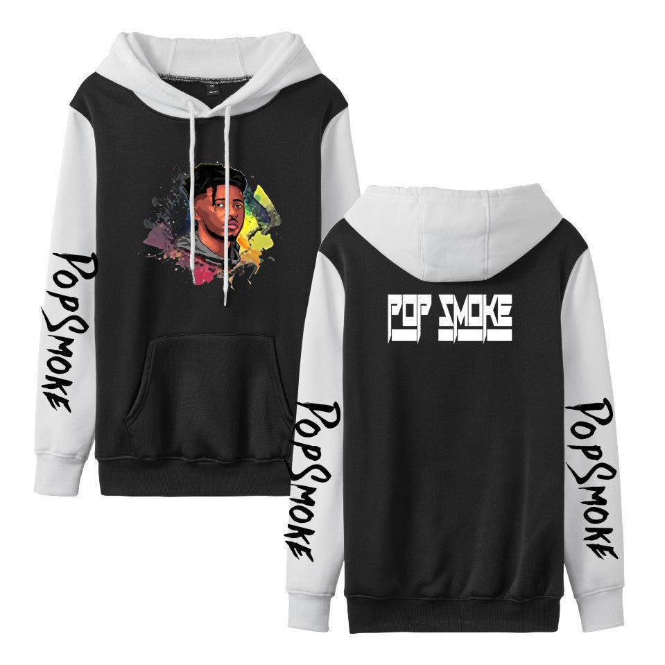 Pop Smoke Hoodies Rapper Print Contrast Color Hoodie