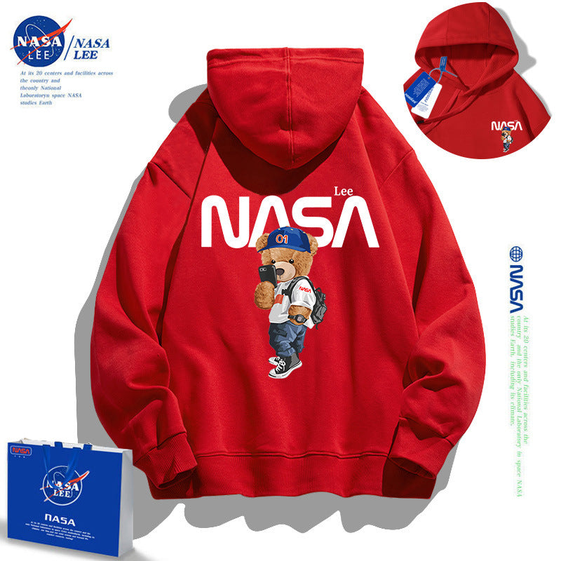 NASA Children Hoodie NASA Joint Name Children Sweater Hooded Bear Loose Thick