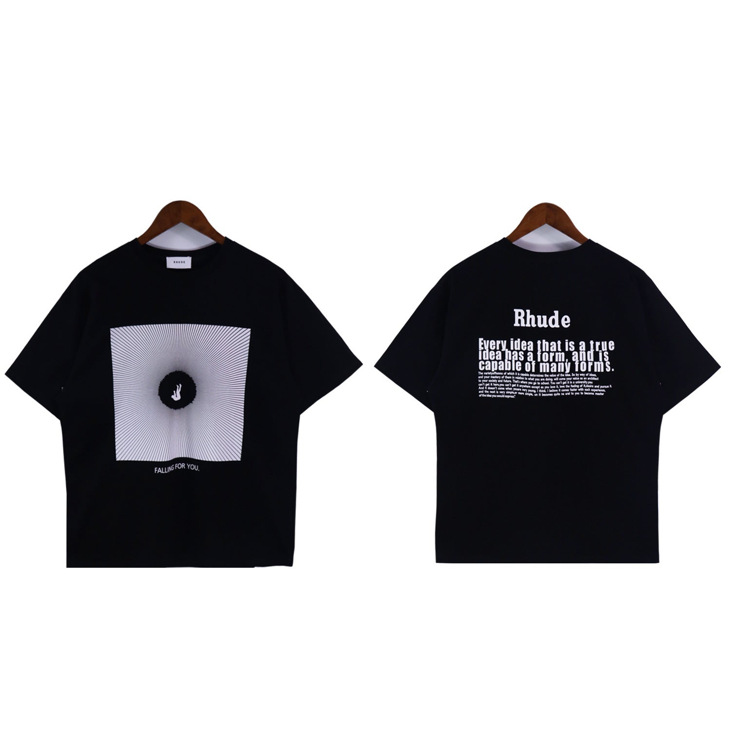Rhude T Shirt Alphabet Slogan Printed Short Sleeve T-Shirt