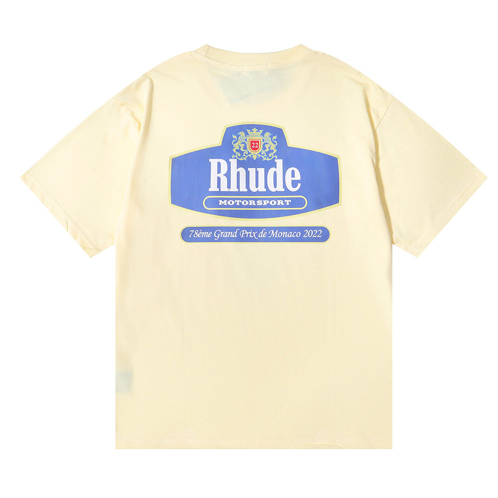 Rhude T Shirt Micro Logo Letter Badge Printed Short Sleeve T-Shirt