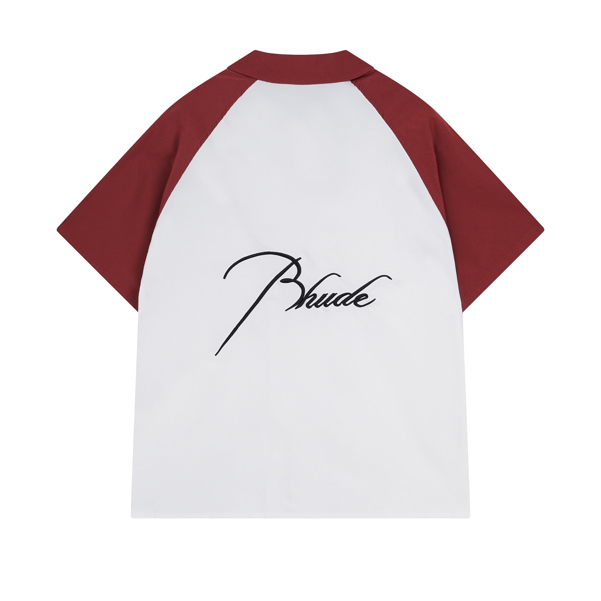 Rhude T Shirt Pocket Letter Embroidery Color Matching Short Sleeve Shirt
