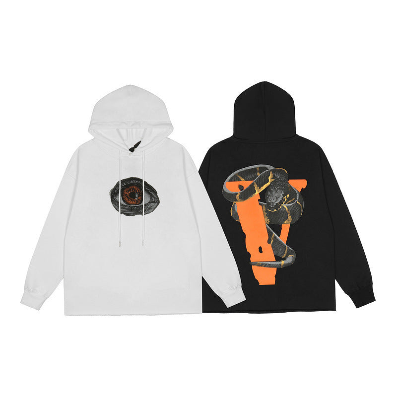 Vlone Hoodie Autumn And Winter Leisure Cotton Hoodie Big V Python Printed Hoodie