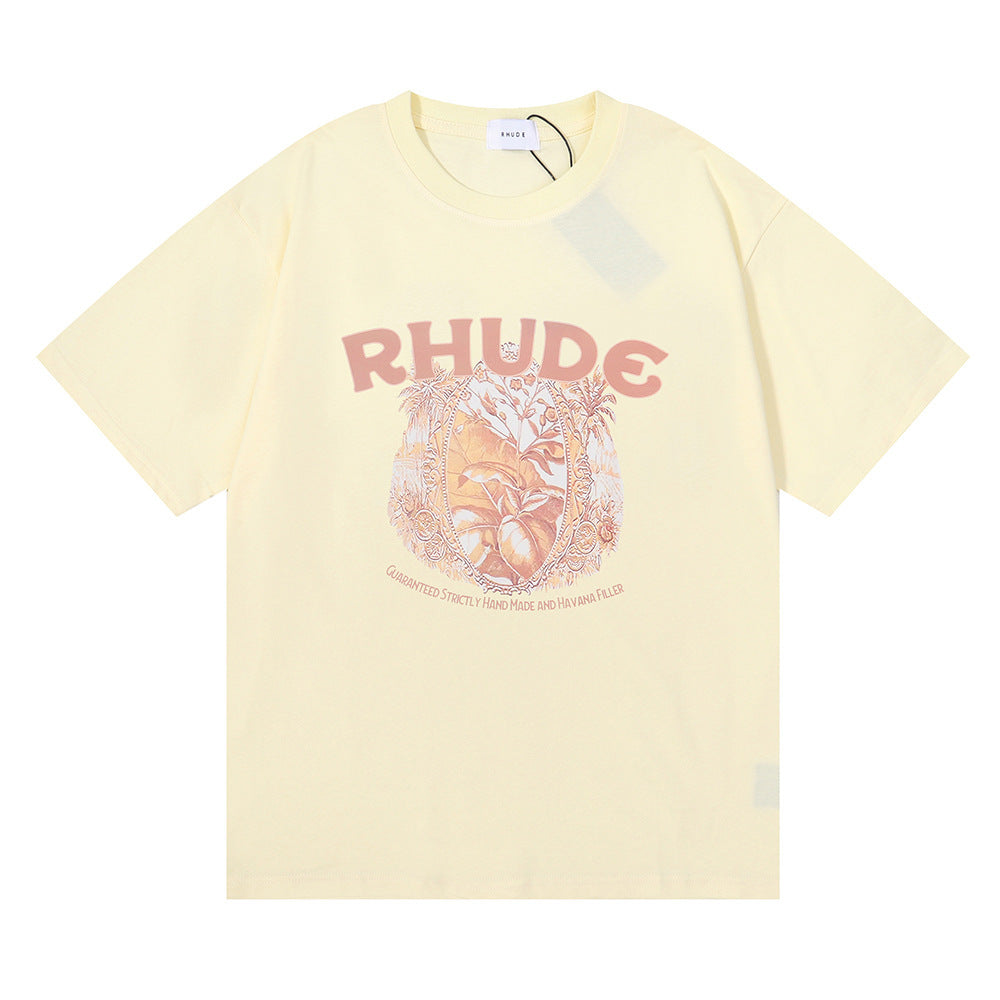 Rhude T Shirt Wheat Ear Fruit Print Short Sleeve T-Shirt