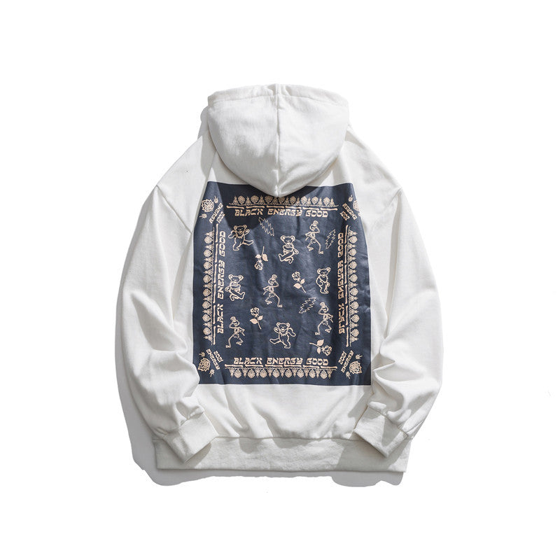 Men's Graphic Hoodies Men's Autumn Floral Sweater Hip Hop Loose Casual