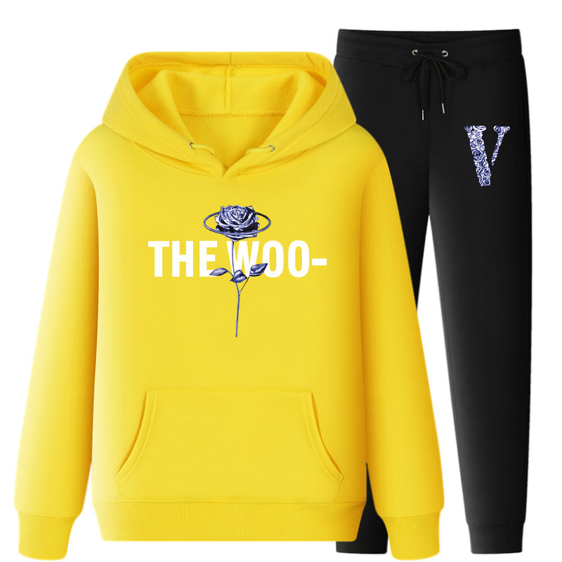 Vlone Hoodie & Pants 2 Piece Set Fall/Winter Hoodie Leisure Sports