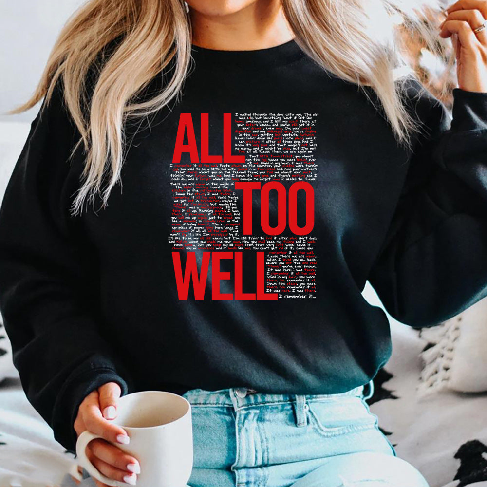 Vintage All Too Well Sweatshirt Eras Tour Mindnight Hoodie