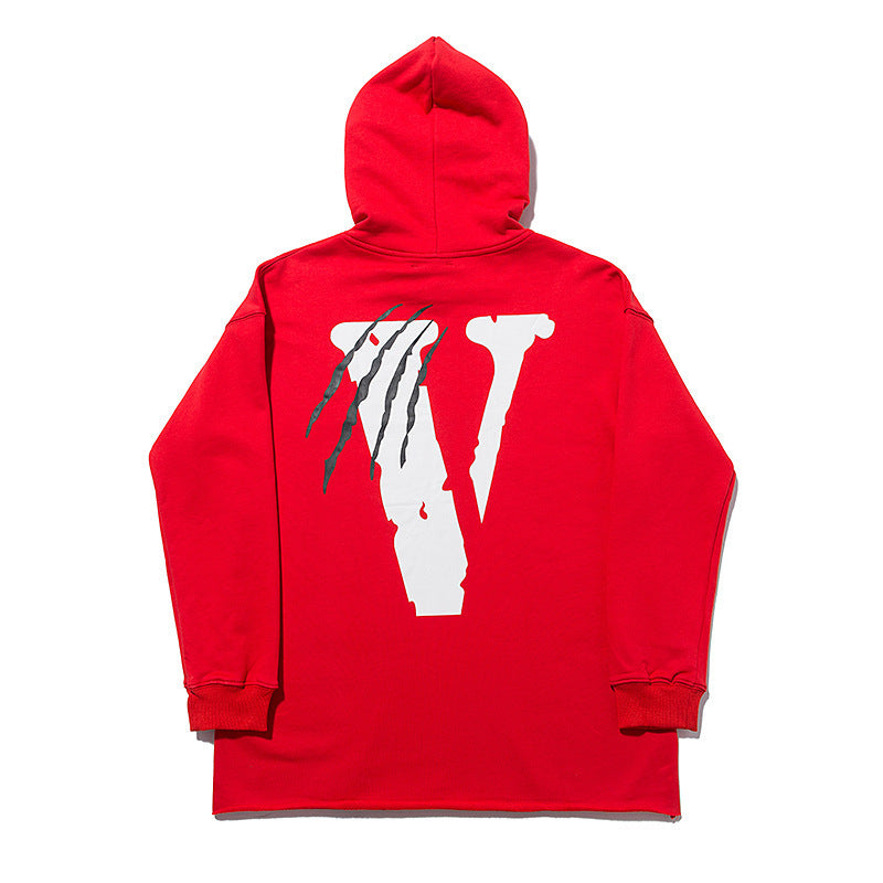 Vlone Hoodie Printed Large V Design Pullover Hoodie Sweater For Men And Women