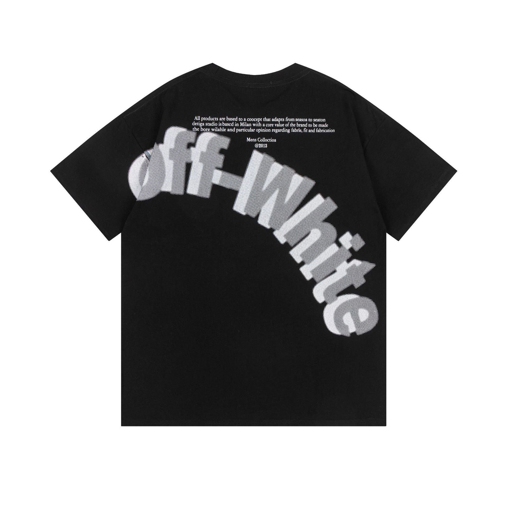 Off White T Shirts OW Three-dimensional Letter Pattern Crew Neck Pullover Short Sleeve