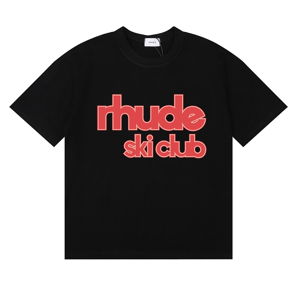 Rhude T Shirt Alphabet Coconut Racing Pattern Short Sleeve T-Shirt