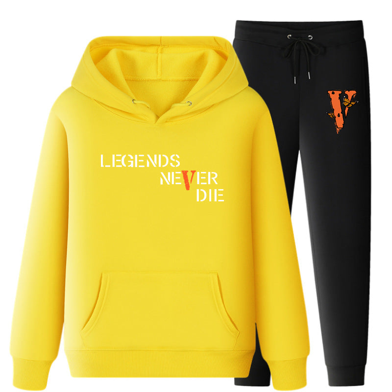Vlone Hoodie & Pants 2 Piece Set Printing Sweatshirt And Sweatpants Fall Winter Hooded