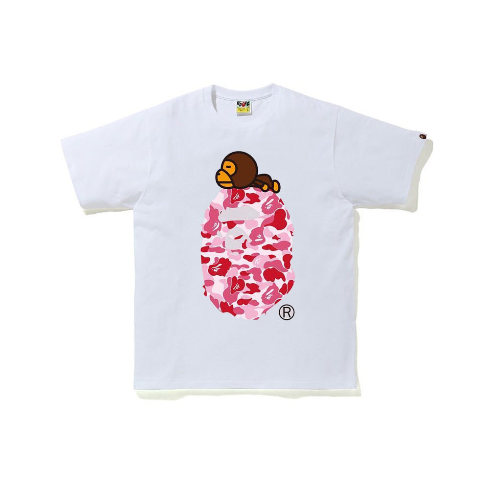 Bape Bearbrick T Shirt Classic Ape Printed Short Sleeve T-Shirt For Men And Women