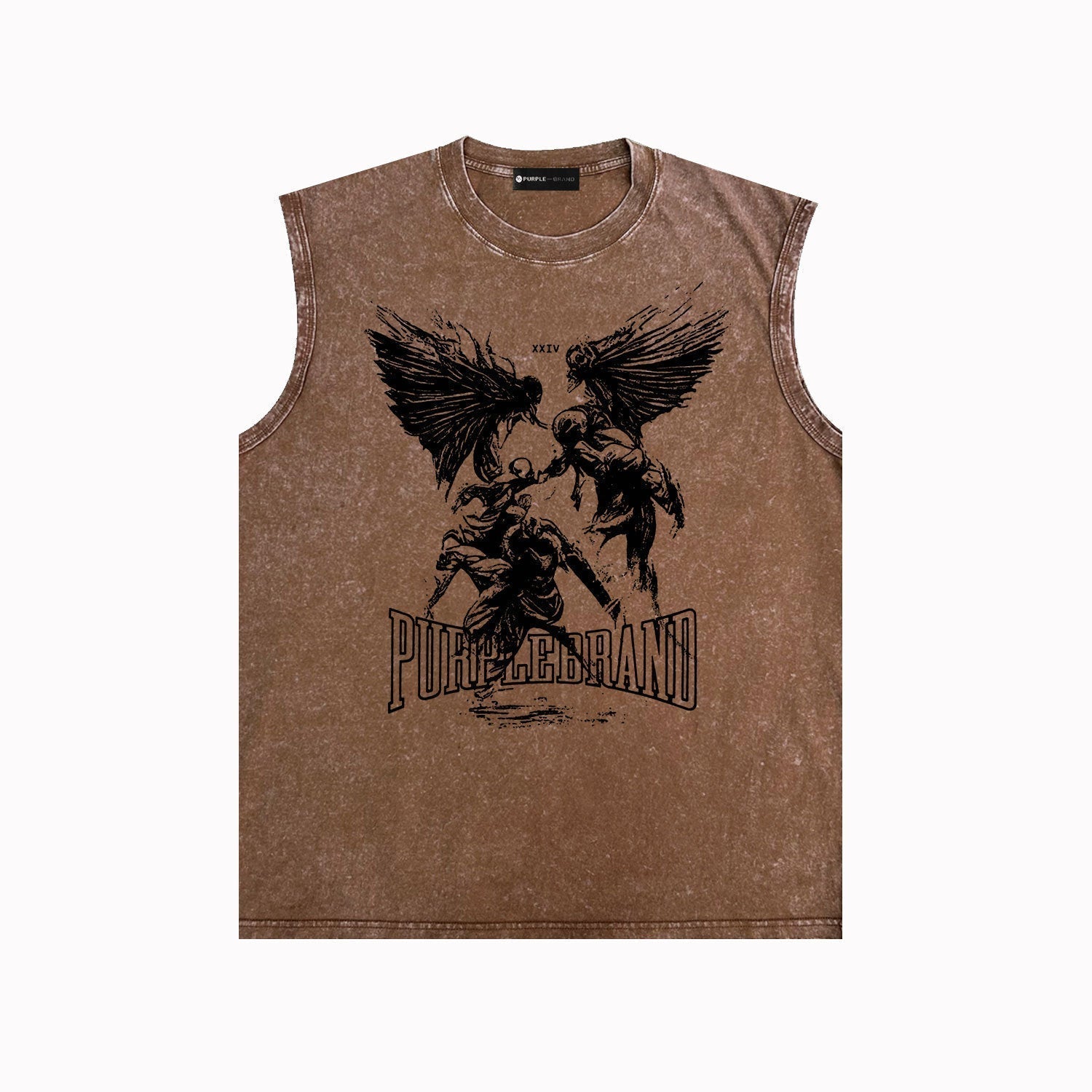Purple Brand Distressed Tank T Shirts Distressed Sleeveless T-shirt Vest