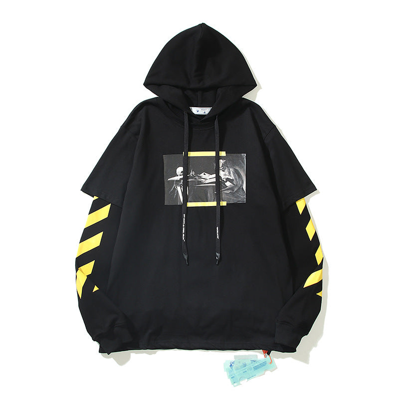 off White Hoodie Autumn Printed Loose Hooded Sweater Jacket