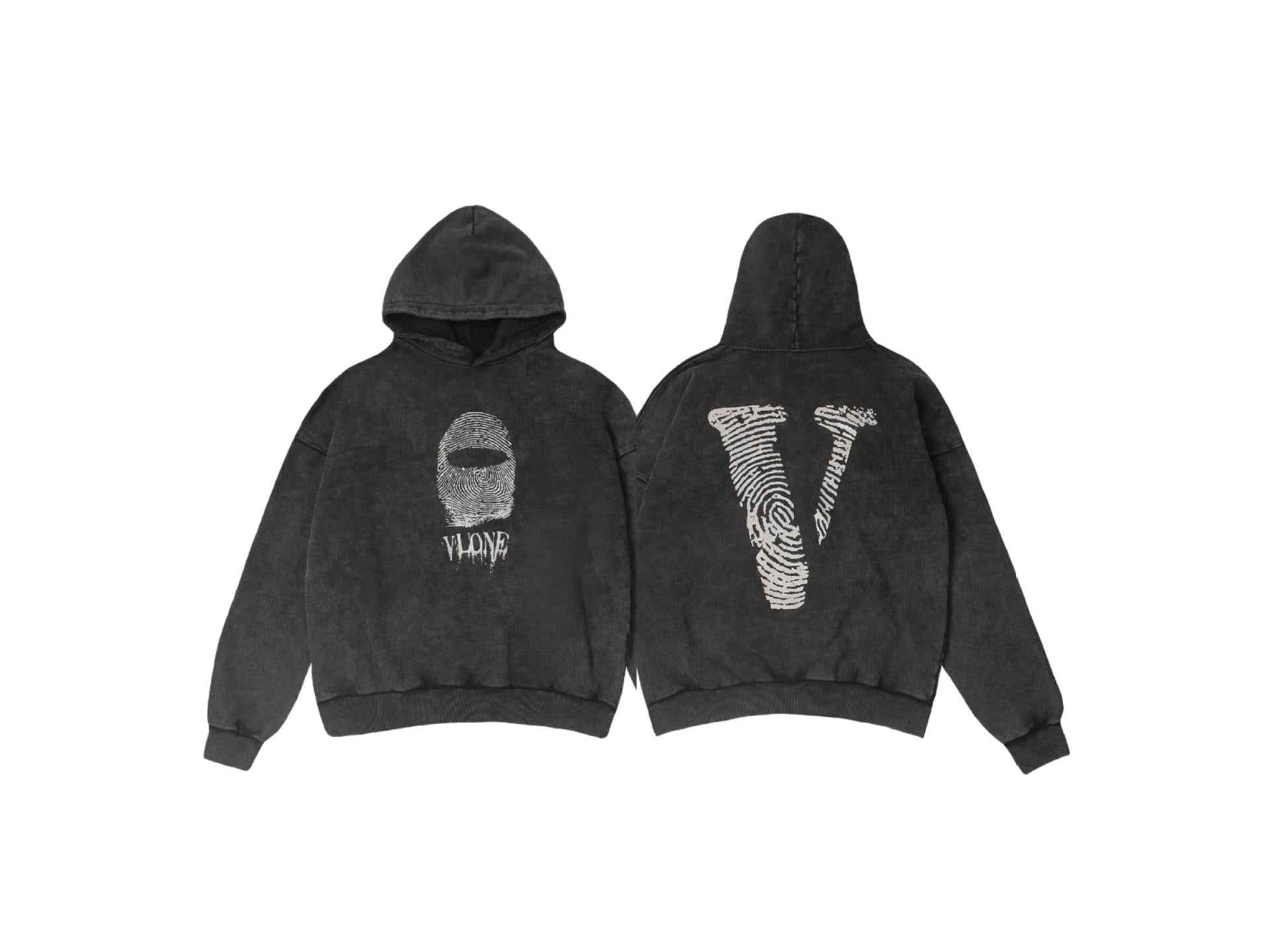 Vlone Hoodie autumn and winter fingerprint printing loose