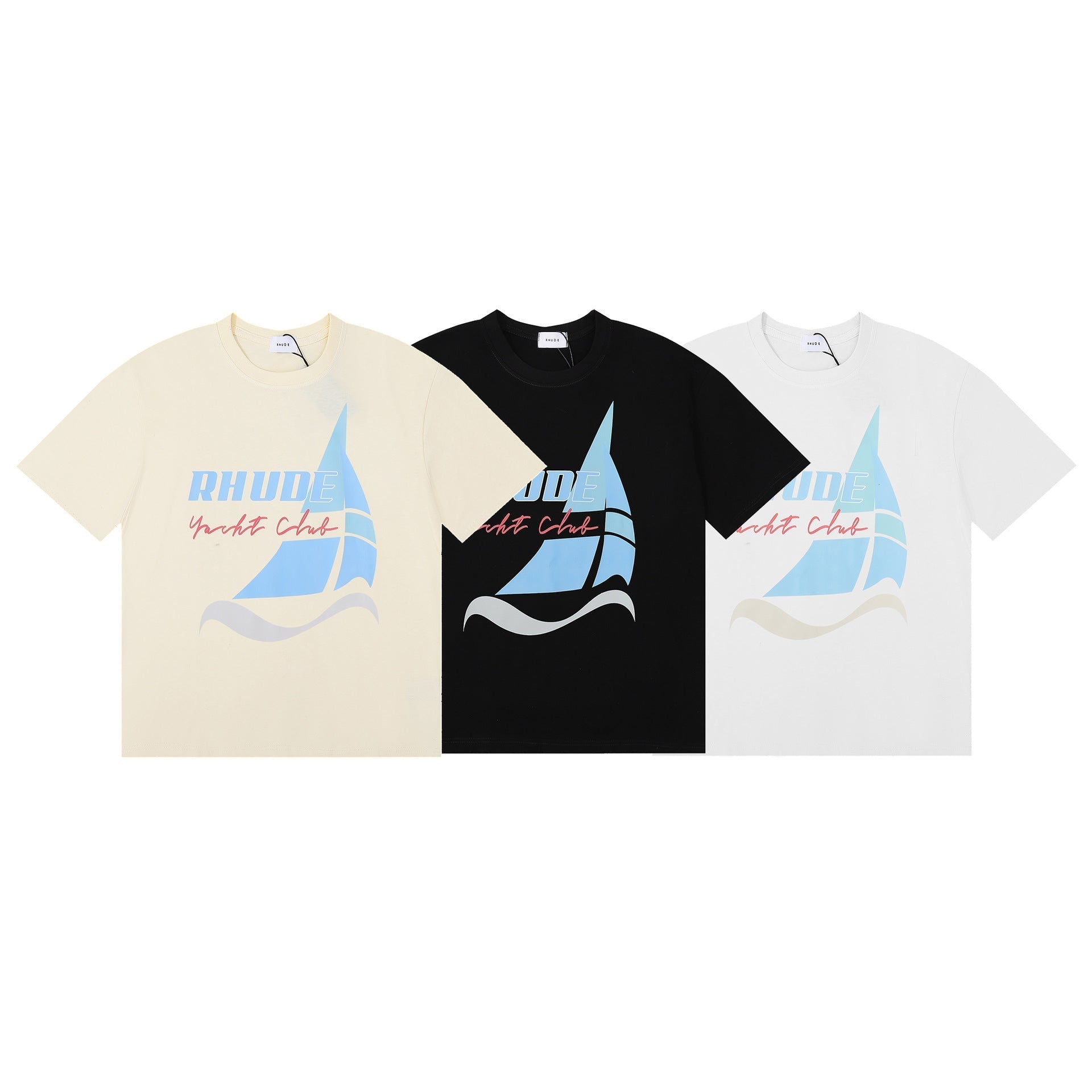 Rhude T Shirt Micro Label Yacht Club Print Short Sleeve T-Shirt