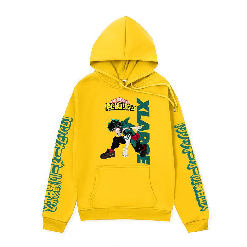 Anime Hoddies My Hero Academia Sweater Midoriya Izuku Series Hoodie Autumn and Winter Fleece-Lined