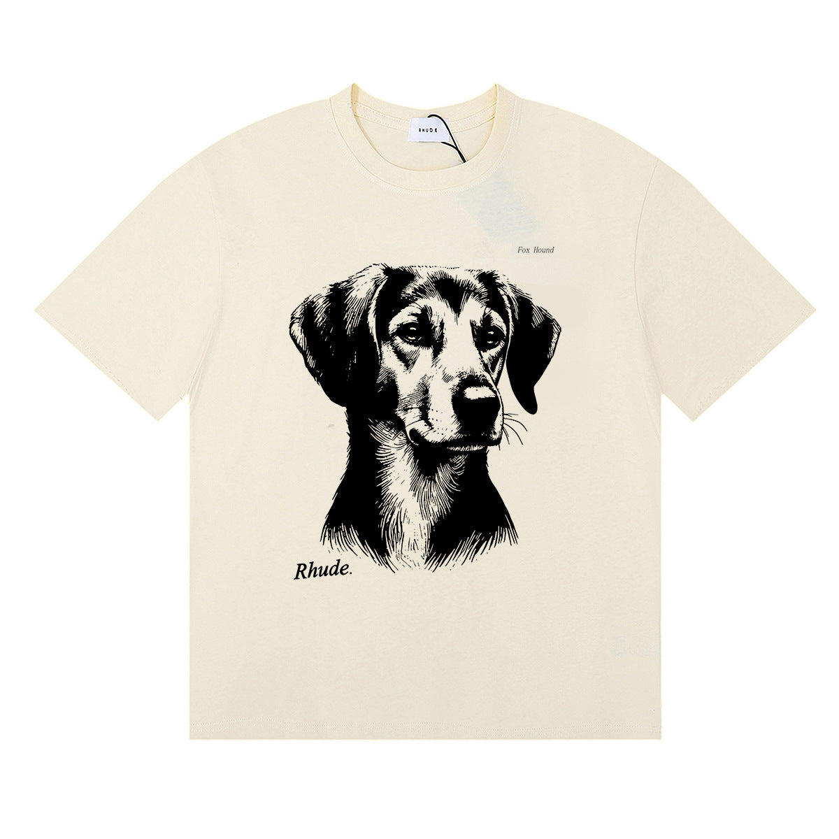 Rhude T Shirt Hound Letter Print Short Sleeve T-Shirt