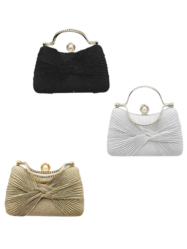 Elegant Beaded Pearl Evening Clutch for Women