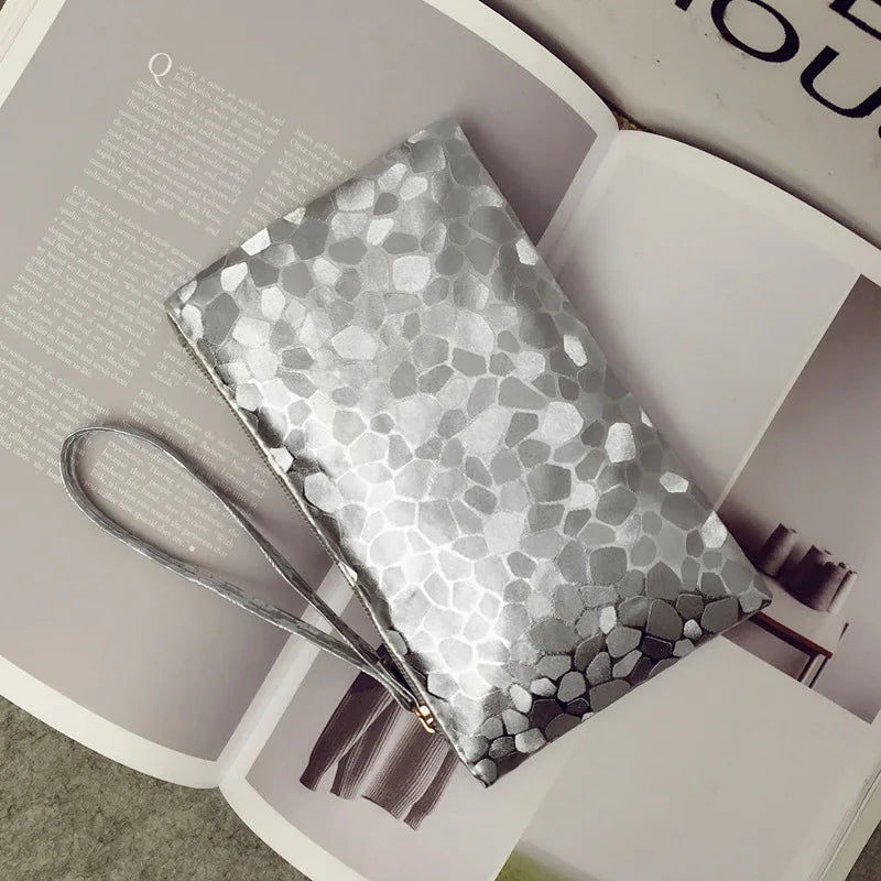 Elegant PU Leather Trendy Women Clutch