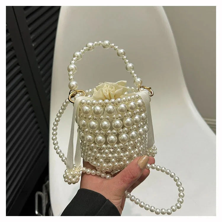 Chic Beaded Top Handle Crossbody bag