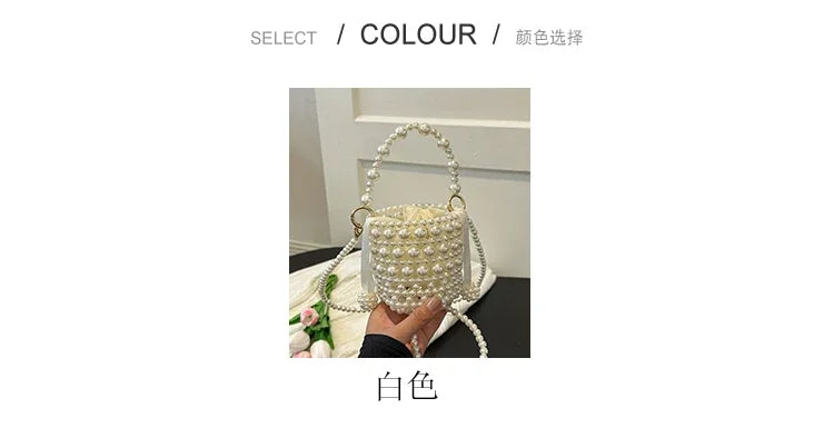 Chic Beaded Top Handle Crossbody bag