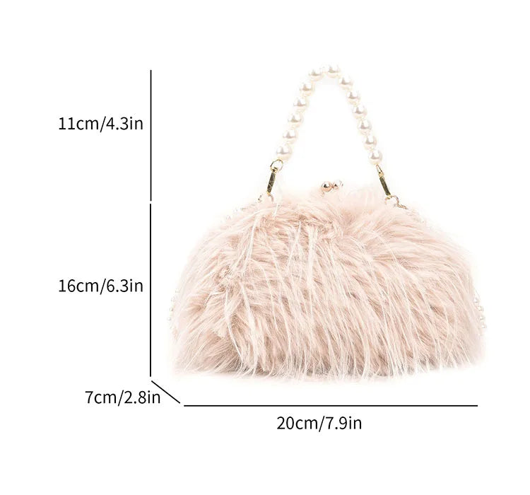 Elegant Plush Beaded bag Side Clutch