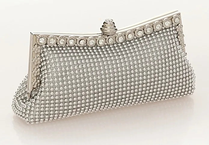 Gold And Silver Glitter Beaded Clutch Perfect For Wedding