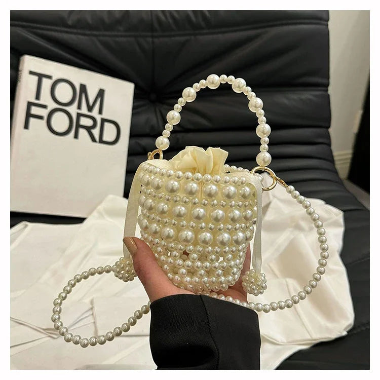 Chic Beaded Top Handle Crossbody bag