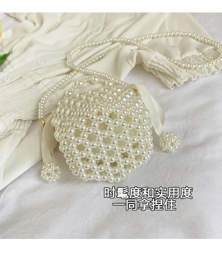 Chic Beaded Top Handle Crossbody bag