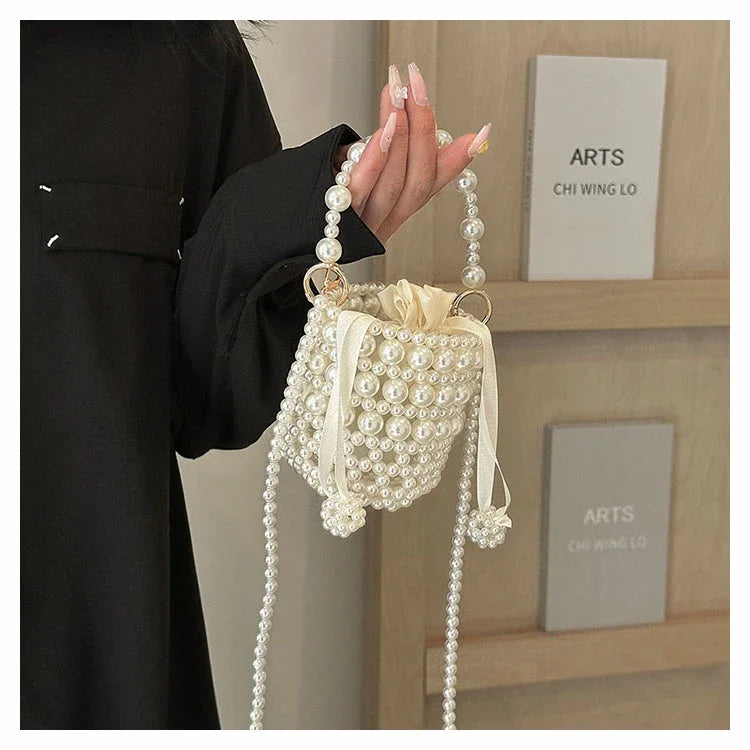 Chic Beaded Top Handle Crossbody bag