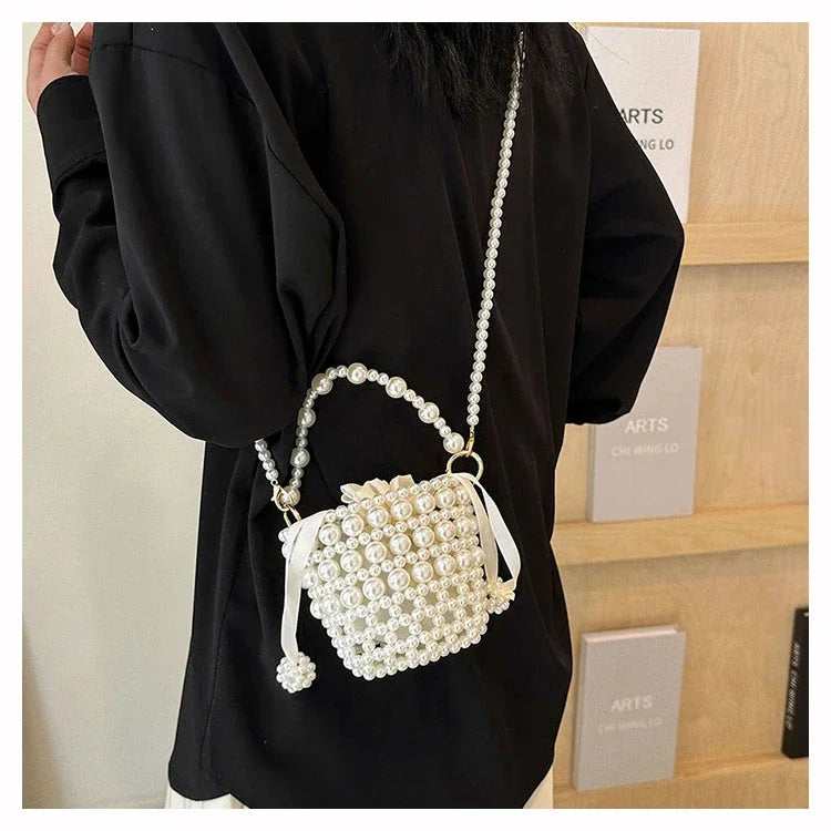 Chic Beaded Top Handle Crossbody bag