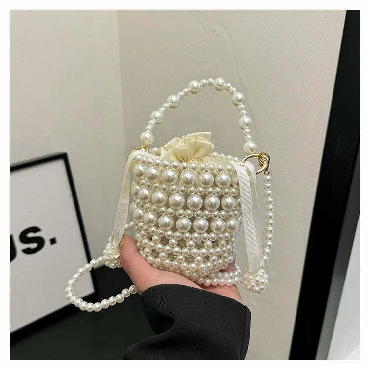 Chic Beaded Top Handle Crossbody bag