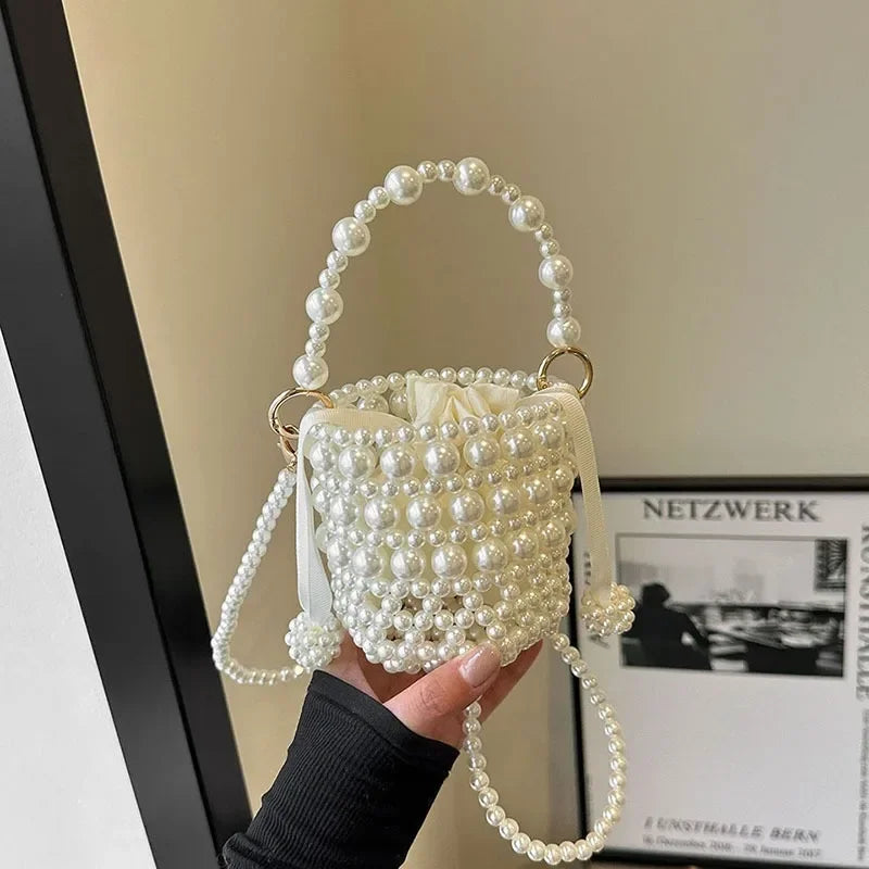 Chic Beaded Top Handle Crossbody bag