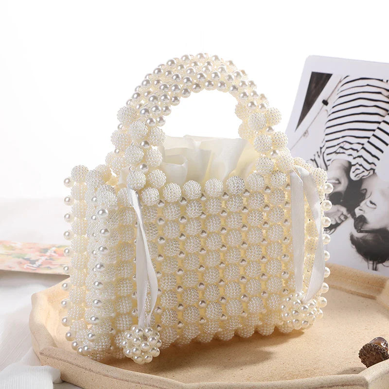 Luxury Pearl Chain Noble Crystal Beaded Evening Purse