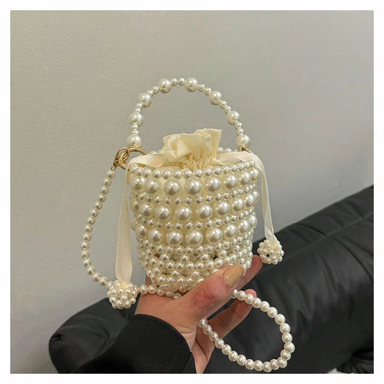 Chic Beaded Top Handle Crossbody bag