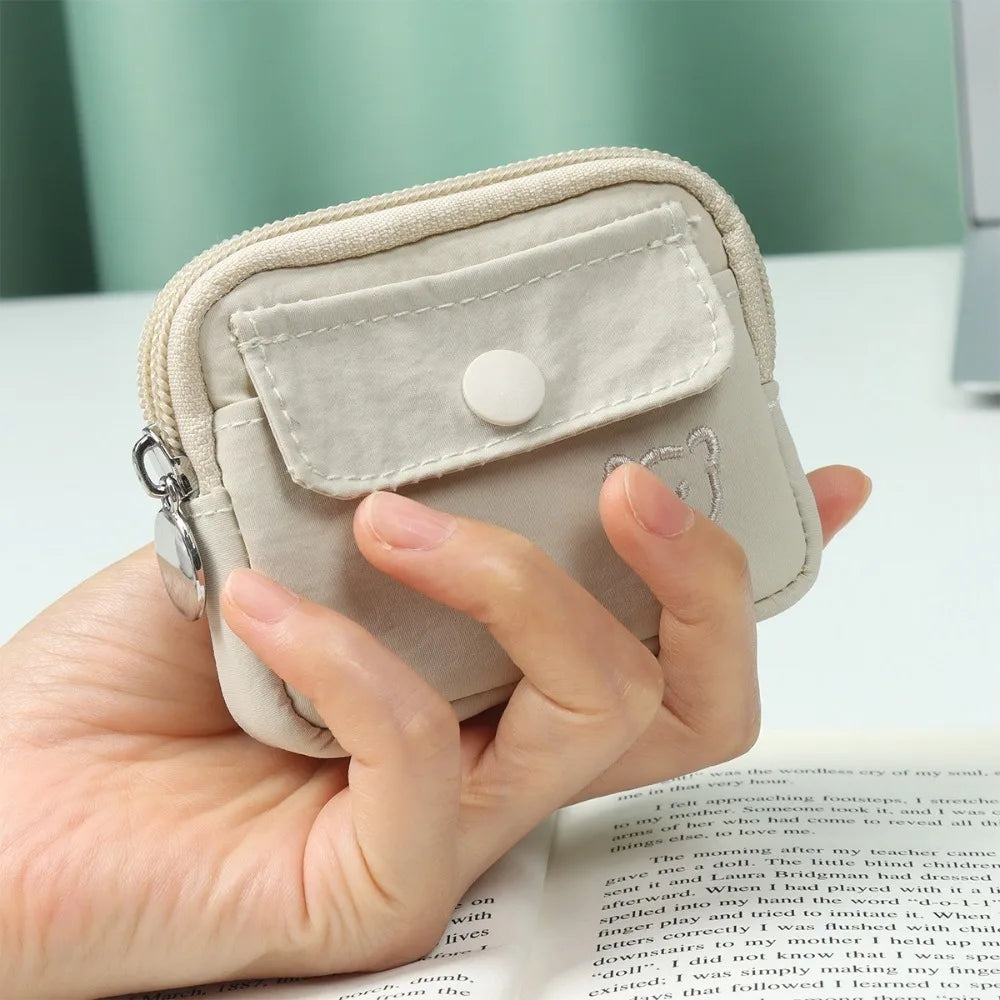 Portable Nylon Coin Purse Zipper Multi-purpose Small Wallet Gift Bag