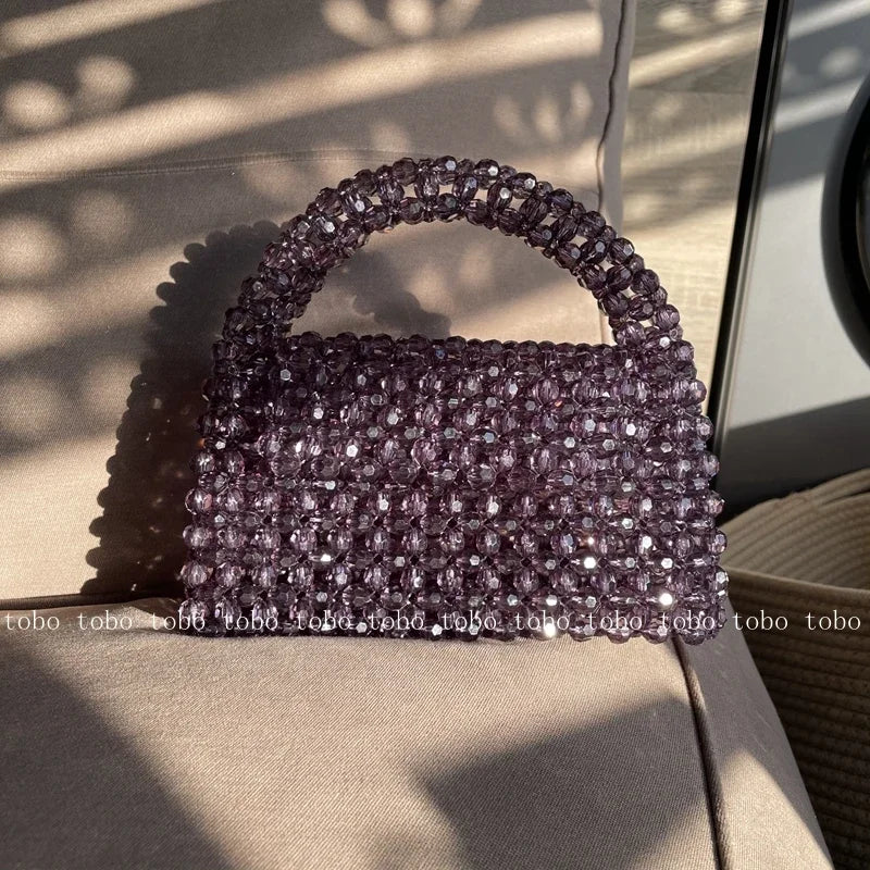 Luxury Fashionable Handcrafted Green Beaded Purse